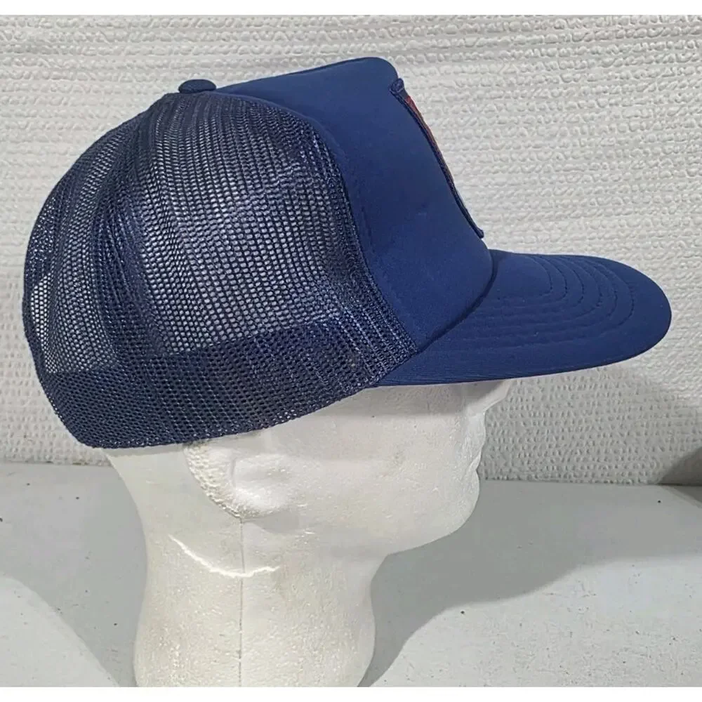 Vintage Canada Patch Trucker Hat Maple Leaf Blue Mesh Snapback